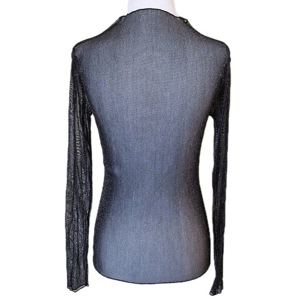 👠 5 for $25 BLACK AND SILVER MESH TOP O/S - Picture 4 of 4